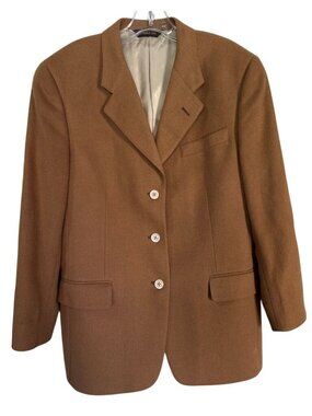 Vintage Paul Stuart Julia Blazer Jacket 100% Camel Hair USA Union Made Womens 12